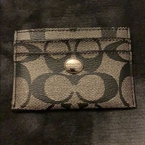 Coach card case in signature canvas